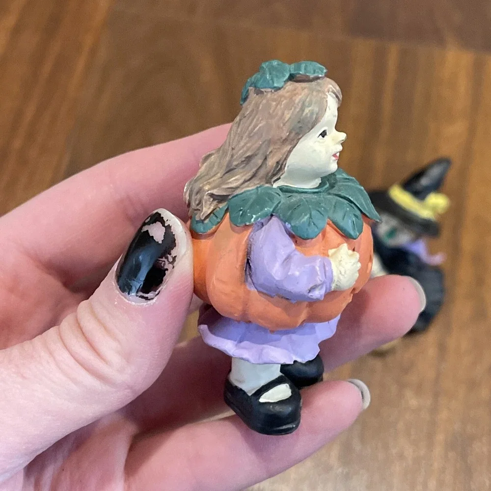 Vintage Halloween Ceramic Trick or Treat Kids Witch Pumpkin Devil 3